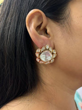 Designer Lightweight Uncut Polki Stud Earrings | Big Stud Earrings For Women
